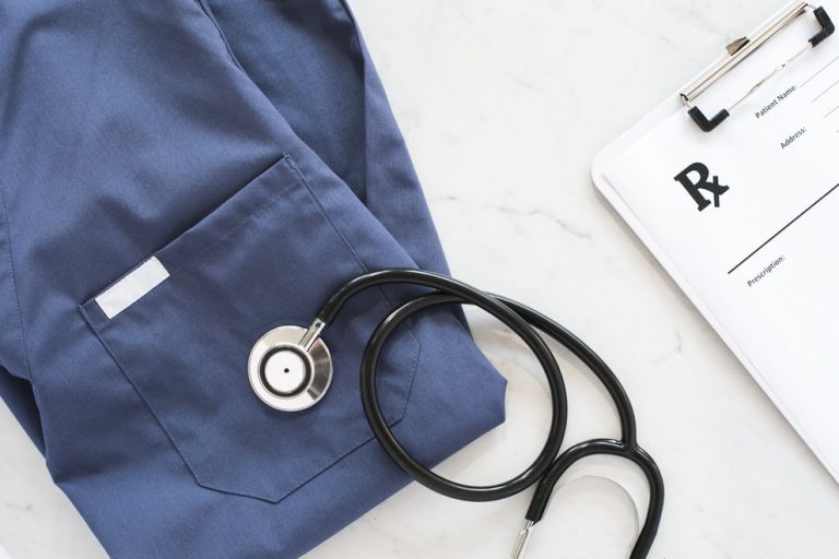 Medical robe, stethoscope